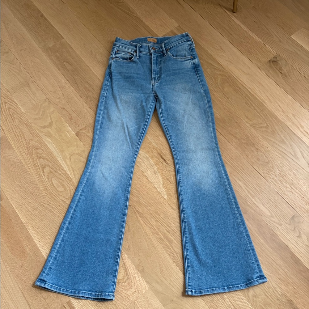 Petite MOTHER Blue Flared Women Jeans